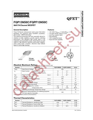 FQPF13N50CSDTU datasheet  